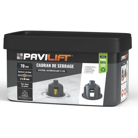 Lot de 70 cadrans ajourés noirs – Réutilisables pour carrelage 3 à 30mm – Compatible avec croisillons autonivelants PAVILIFT