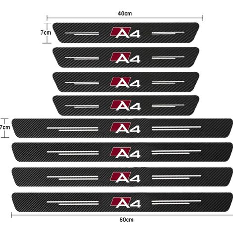 (8 pièces pour A4) Protections de seuil de porte en fibre de carbone pour Audi A4 B6,B8,B7,B9 et B5 (2010-2020-2023) - Accessoires auto (1/3)