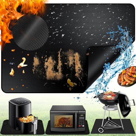 Feuerfeste Matte 50 x 70 cm, Grillbodenschutzmatte, hitzebeständig bis 260 °C, öl- und wasserabweisend, Grillmatte für Küchenarbeitsplatten und Außengrills (1/5)