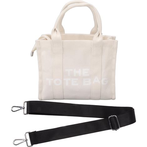 Sac Shopping en Toile Beige Grand Format à Double Poignée et Fermeture Éclair pour Femmes (1/5)