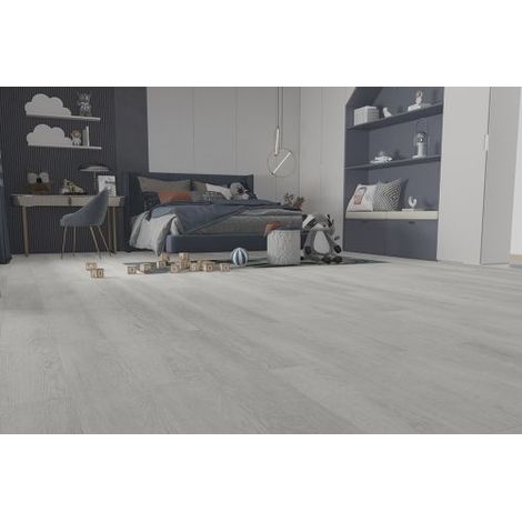 LAMINATO IN SPC SERIE 'LITE WOOD' colore grigio chiaro