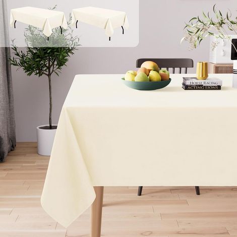 Abwaschbare Tischdecke mit Lotuseffekt, 2 Stück, 130x160 cm, rechteckig, beige