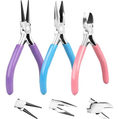 Pinces à Bijoux - 3 Pinces , Outils de Fabrication de Bijoux avec Ouvre-anneau - Pour la Découpe de Bijoux (1/5)