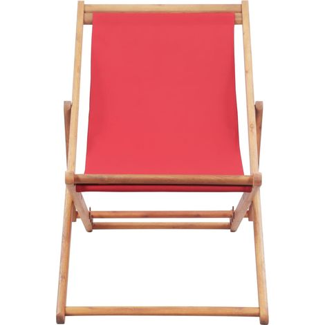Maison Exclusive - Strandstuhl Klappbar Stoff und Massivholz Rot