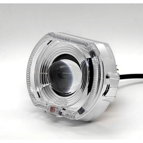 (2er-Set) 4-Zoll-LED-Motorradscheinwerfer – Projektorscheinwerfer mit Doppel-Halo („Angel Eye“ und „Demon Eye“) – Kompatibel mit allen Modellen und mit integriertem eisblauen Suchscheinwerfer (1/5)