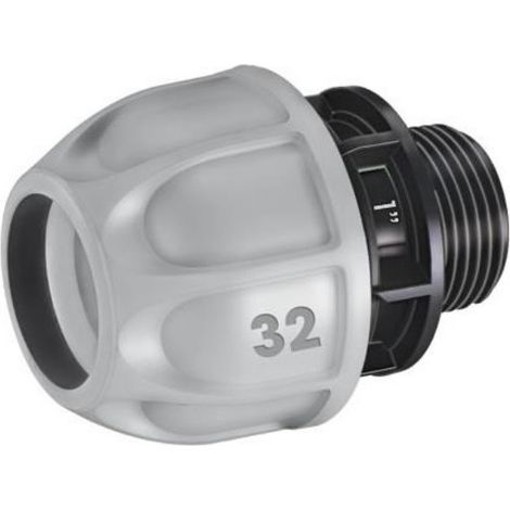 Claber Raccord Irrigation Souterraine Ø 32 mm Filetage 25 mm (1") Mâle Polyéthylène