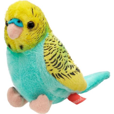 Periquito azul y amarillo de 13 cm