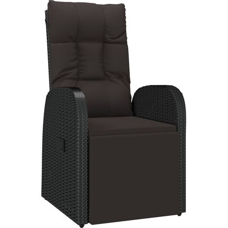 Maison Exclusive - Garten-Liegestuhl mit Auflage Poly Rattan Schw
