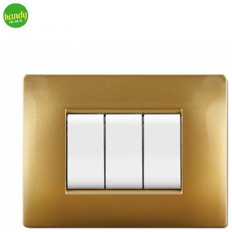 Placca 3 posti 3 moduli tond - q oro.