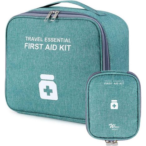Medikamententasche 2er Set, Reiseapotheke, Grün, Wasserdicht, Multifunktional