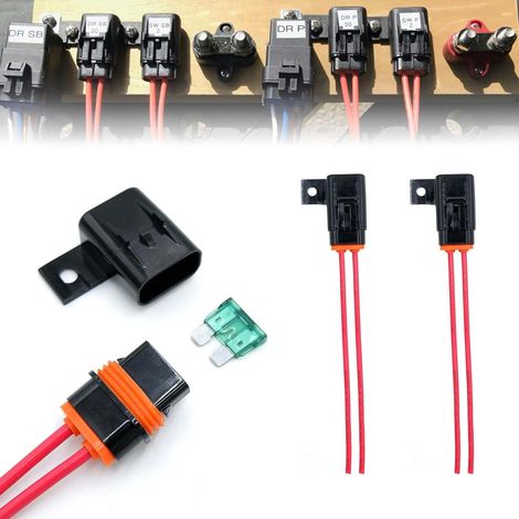 Portafusibile in linea 30A 12 AWG, cablaggio ATO/ATC impermeabile, cavo di ricambio, lama standard, per auto, camion, camper, barca, nautica