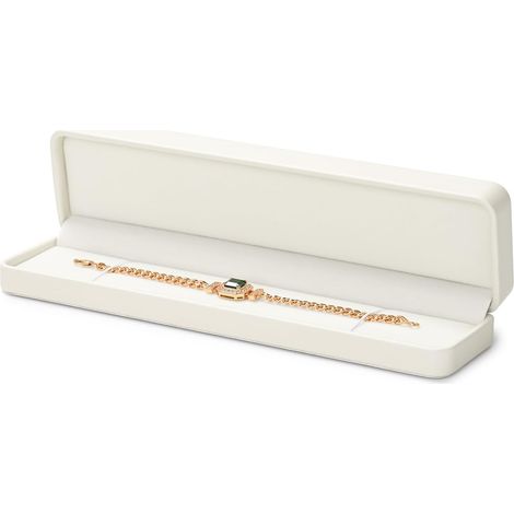 Boîte de rangement de bijoux pour colliers longs, présentoir de bijoux, boîte-cadeau pour anniversaire de la saint-valentin (blanc) (1/5)