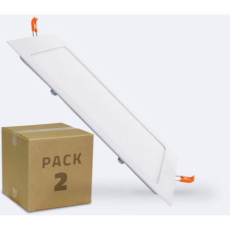 Pannello Downlight LED 18W Quadrato SuperSlim Foro 205x205mm Pack da 2 Unità 4000K Bianco Naturale (1/4)