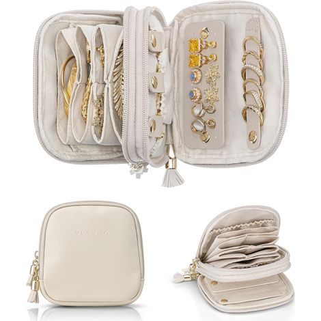 Boite a bijoux voyage Franges à 2 couches, Rangement Bijoux femme (1/5)