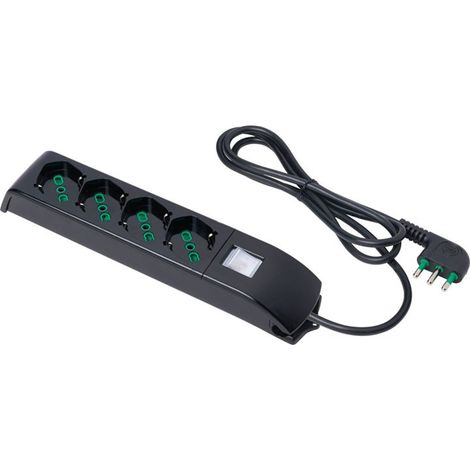 Prise de courant multiple Fanton avec 4 prises schuko bipolaires Noir 410101 (1/2)