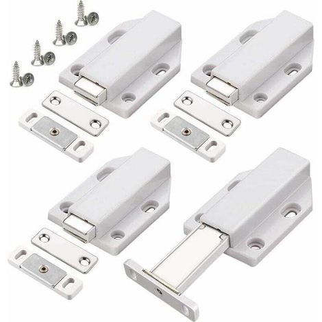 Push to Open 4 Pièces Push Open Poussoir Porte Placard Aimant Fermeture pour Armoire Tiroir Systeme Loquet Magnetique Verrou Poussoir Porte Amortisseur Pour La Porte de Placard,de (1/4)