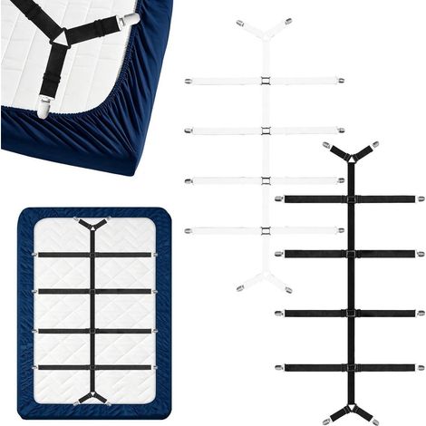 Tendeur de drap 2 pièces, réglable, Noir & Blanc