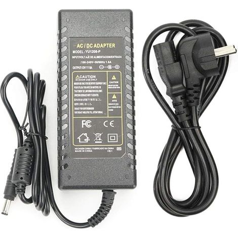 d'alimentation Adaptateur, 12V 8A Transformateurs, 96W Chargeur pour LED Ruban,PC Portable,TFT Monitors,Imprimante, DVD,TVs,Télécopieurs, Numérise,Routeur, (1/5)