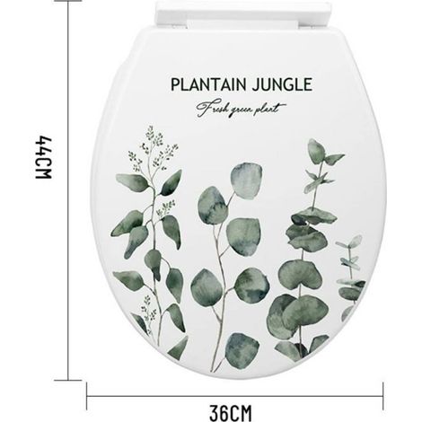 TRADE SHOP - Copriwater Universale In Plastica Super Resistente 44x36cm Decorazione Piante -