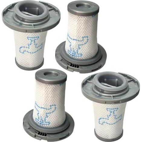Lot de 4 filtres compatibles avec les aspirateurs sans fil Rowenta X-Force Flex 8.60 série RH96 (RH9611, RH9637, RH9638, RH9639, RH9677, RH9678) et X-PERT 6.60 série RH68 (RH6821, RH6