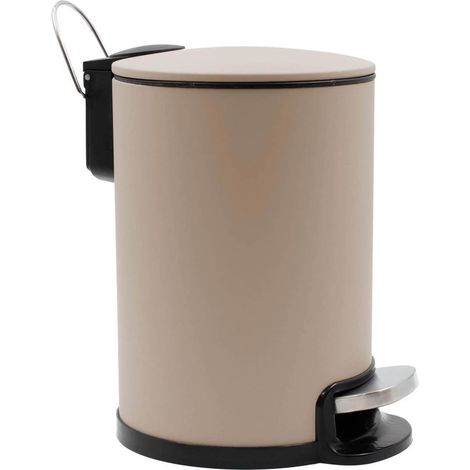 Poubelle de Salle de Bain en Métal "Metaline" 3L Taupe