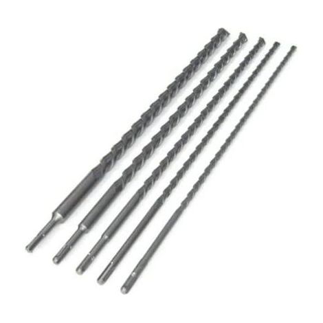 Jeu de 5 forets béton SDS Plus longs 600 mm 16 18 20 22 25 mm