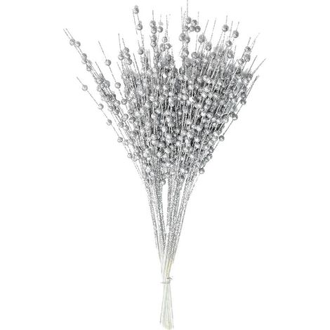 Guirlande Artificielle Baies Dorées avec Paillettes, Décoration De Noël En mousse Et Fil, 50 Cm, 12 Branches (1/3)