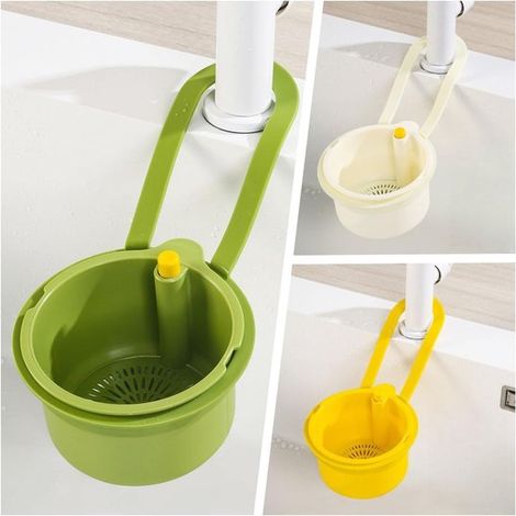 Colador de fregadero de 3 piezas,para montaje en pared,colador de fregadero con botón a presión,colador de desagüe colgante,colador de fregadero (1/2)