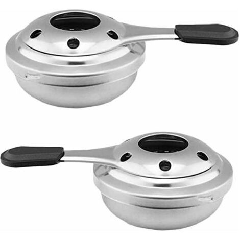 2 pcs Réchaud à Alcool, Réchaud à alcool portable en acier inoxydable, brûleur d'alcool pour fondue, pour Le Camping en Plein Air Ou La Panique, Détachable Et Non Toxique, Durable Et écologique (1/5)