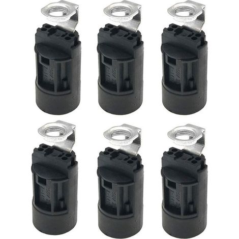 6pcs E14 Bougie Ampoule Titulaire Base de Lampe en Plastique Support de Douille de Lampe pour Fabrication de Lampes Lustre Restauration Lampe Projet de Finition (1/4)