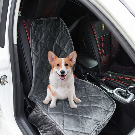Housse avant 105x46 cm Gris pour siège auto pour chien de compagnie Protège-dérapant avec ancrage et sangle enroulante pour camions, Vans