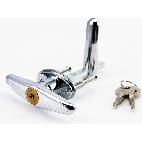 Serrure poignée en T T010 pour porte de garage avec cylindre en cuivre à clé en croix, pêne et 2 clés t010 2 pièces réf 15 × 15 × 5 cm 260 g – Livraison gratuite