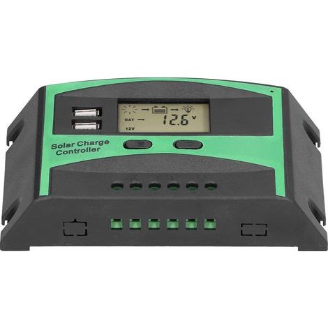 Contrôleur de Charge Solaire Double Port USB Panneau Solaire Batterie Régulateur Intelligent Multi-Fonction Réglable Affichage LCD Contrôleur de Réverbère 12-24V 30A LD3024U (1/5)