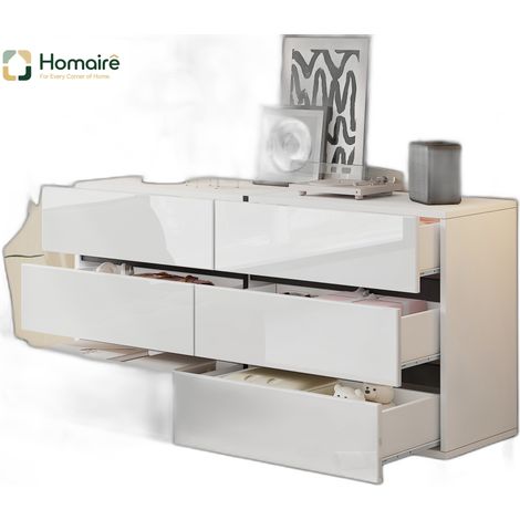 Flur- Garderobenschrank weiß aus Spanplatte und Polyester 140 x 39.5 x 78.5 cm HOMAIRE (1/5)