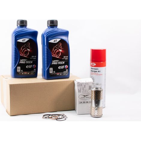Kit Entretien Vidange Standard pour MOTO GUZZI NEVADA 750 Classic de 2005 à 2008 - ELF MOTO 4 PRO TECH 5w40 2L