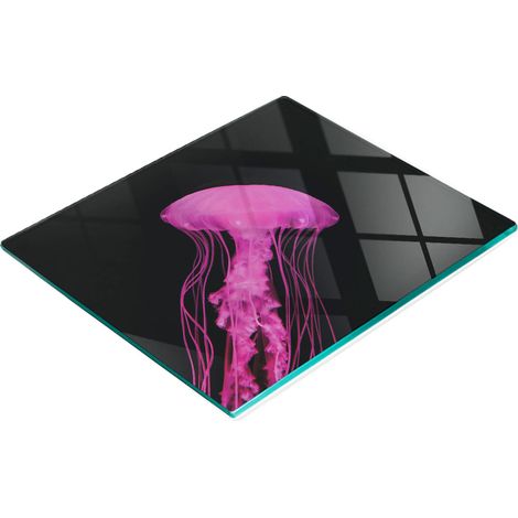 Pannello decorativo multifunzionale in vetro temperato con meduse rosa, 60x52 cm (1/5)