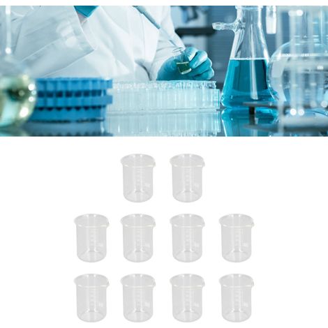 50-ml-Bechergläser, experimentelle Glasbechergläser, industrielle und akademische Versuchsgeräte, Lehrmittel, verkauft in 10er-Packungen. (1/5)
