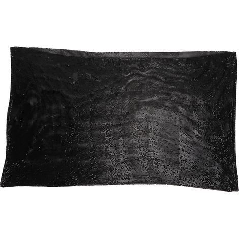 Tissu à strass 45x150cm noir brillant métal sequins maille flexible aluminium feuille (1/5)