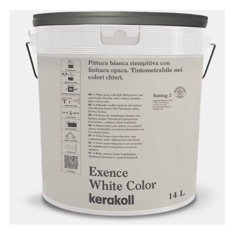 Exence white color 14lt pittura riempitiva con finitura opaca per interni