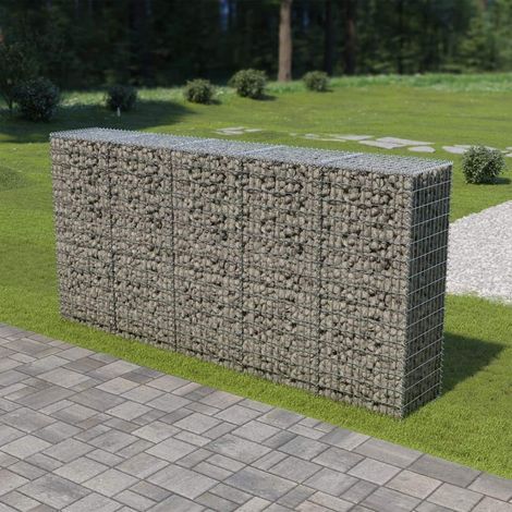 Muro de gaviones con cubiertas acero galvanizado 300x50x150 cm vidaXL