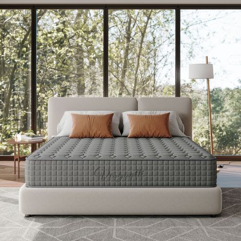25cm Matelas Gris Hybrid Ressorts Mémoire 7Z OekoTex 160x200cm (1/5)