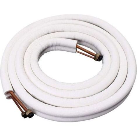 Liaison cuivre 1/4-3/8 3m - Tuyau En Cuivre Isolé - Climatiseur Tuyaux Raccords - double paire de tubes à bobine (1/5)