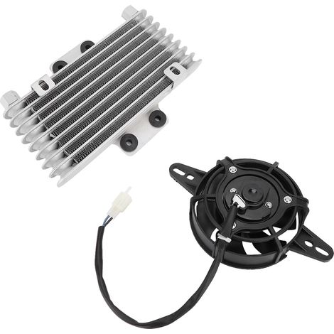 Radiateur de refroidissement universel en aluminium pour moto, ventilateur de refroidissement d'huile moteur, refroidisseur d'eau, pièce de rechange améliorée (1/5)