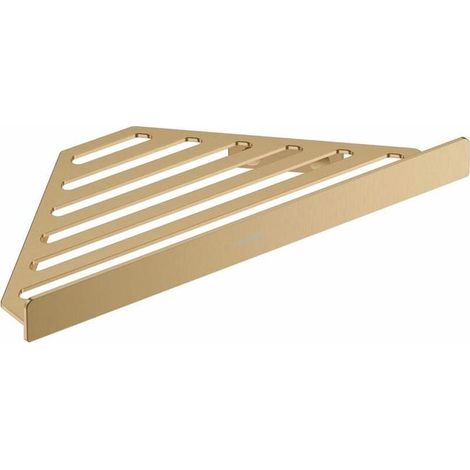 Hansgrohe AddStoris - Support mural d'angle en bronze brossé, étagère de douche robuste, fixation incluse, design moderne, finition premium