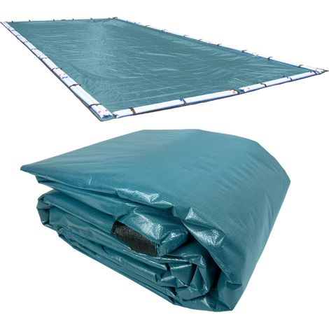 Bâche d'hiver pour Piscine creusée de 3,7 x 7,3 m, chevauchement de 1,5 m (Taille de la Couverture de 5,2 x 8,8 m), 30,5 x 30,5 cm, 104,9 g/yd2, Style : 391224RA (1/3)