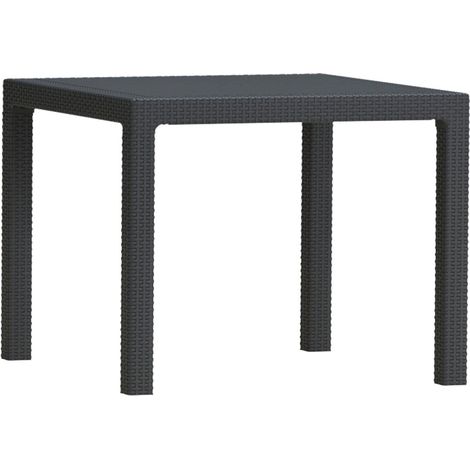 Dmora - Tavolo da esterno Capri, Base per picnic, Piano da pranzo da giardino, Banco outdoor multiuso, 95x95 h75 cm, Antracite (1/4)