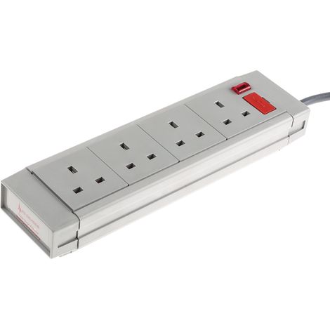 Rallonge électrique 2m, 4 prises Type G - Britannique, 230 V c.a. 13A ( Prix pour 1 ) (1/3)