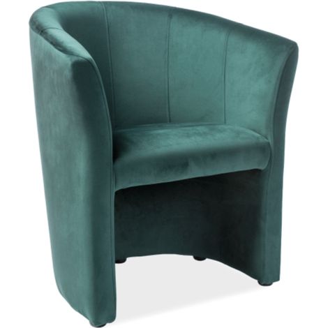 Fauteuil cabriolet confort velours vert Tisso (1/3)