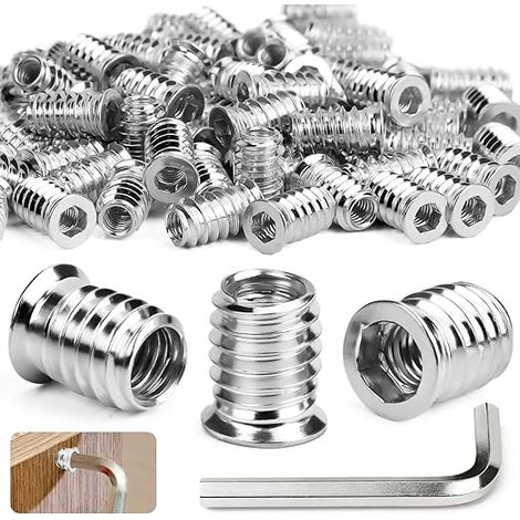 Lot de 30 écrous à visser M5 x 15 mm - Insert fileté pour bois M5 (1/5)
