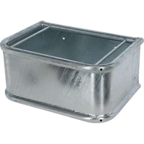 Rechteckige, verzinkte Feeder -Kerbl, abgerundete Sicherheitskanten mit Entleerung von Polsterung von 5 mm, 45 x 34 x 24 cm, 35 l (1/2)